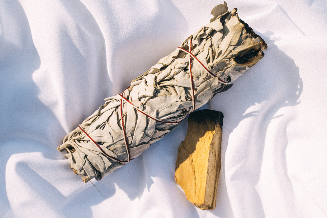 Smudging Tools in a White Textile